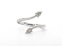 Witgouden design ring met natuurlijke diamanten - afbeelding 1 van  10