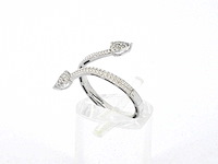 Witgouden design ring met natuurlijke diamanten - afbeelding 5 van  10