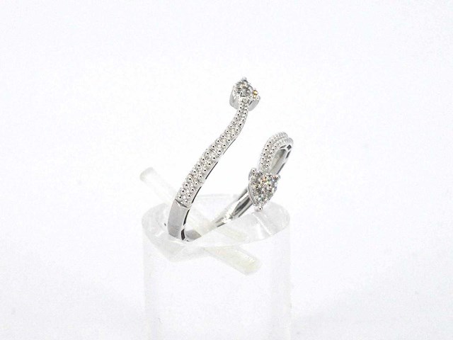 Witgouden design ring met natuurlijke diamanten - afbeelding 6 van  10