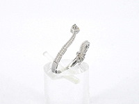 Witgouden design ring met natuurlijke diamanten - afbeelding 6 van  10