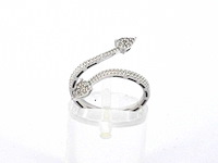 Witgouden design ring met natuurlijke diamanten - afbeelding 7 van  10