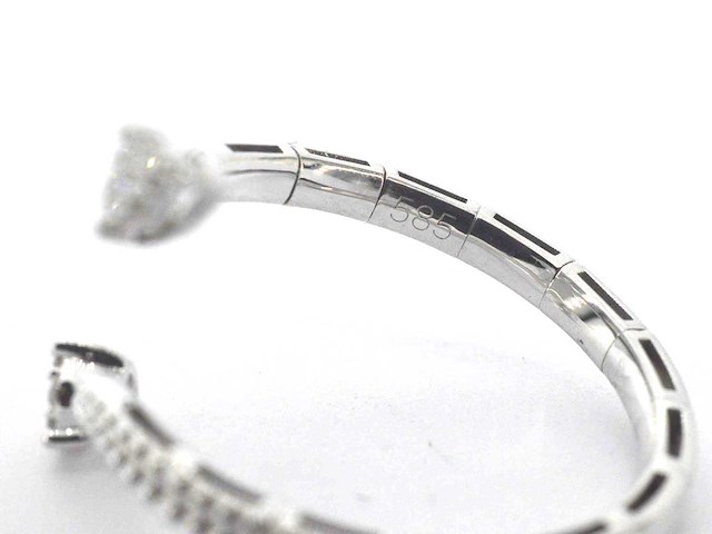 Witgouden design ring met natuurlijke diamanten - afbeelding 9 van  10