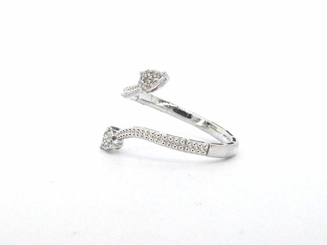 Witgouden design ring met natuurlijke diamanten - afbeelding 10 van  10