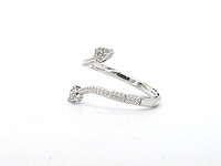 Witgouden design ring met natuurlijke diamanten - afbeelding 10 van  10