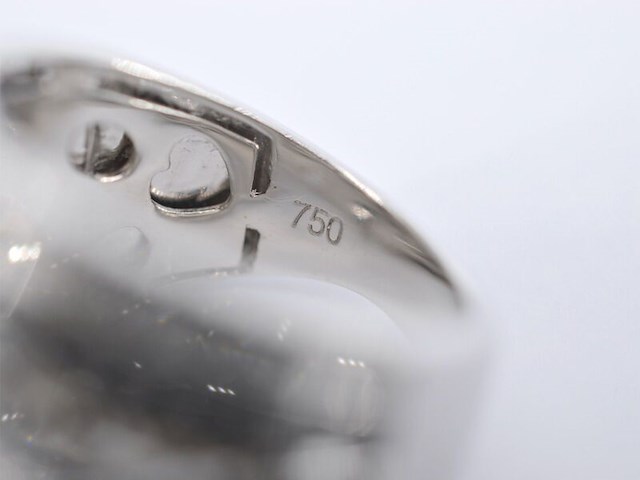 Witgouden design ring met witte en zwarte briljanten diamanten - afbeelding 9 van  10
