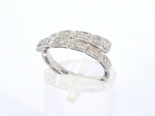 Witgouden design serpent model ring met natuurlijke diamanten - afbeelding 3 van  9