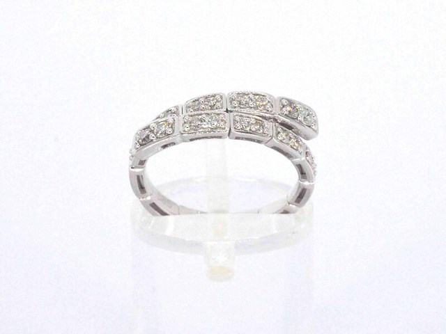 Witgouden design serpent model ring met natuurlijke diamanten - afbeelding 5 van  9