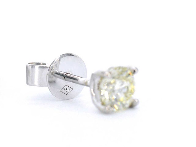 Witgouden diamanten oorbellen 1.00 carat - afbeelding 2 van  10