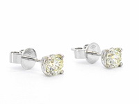 Witgouden diamanten oorbellen 1.00 carat - afbeelding 8 van  10