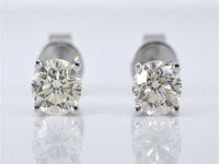 Witgouden diamanten oorbellen 1.00 carat