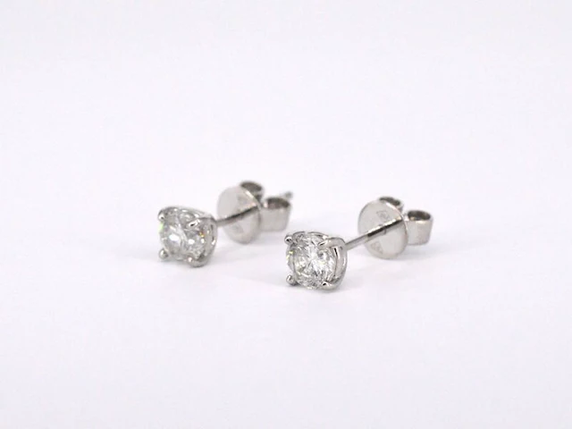 Witgouden diamanten oorbellen van 0.50 carat - afbeelding 6 van  9