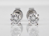 Witgouden diamanten oorbellen van 0.60 carat - afbeelding 1 van  4
