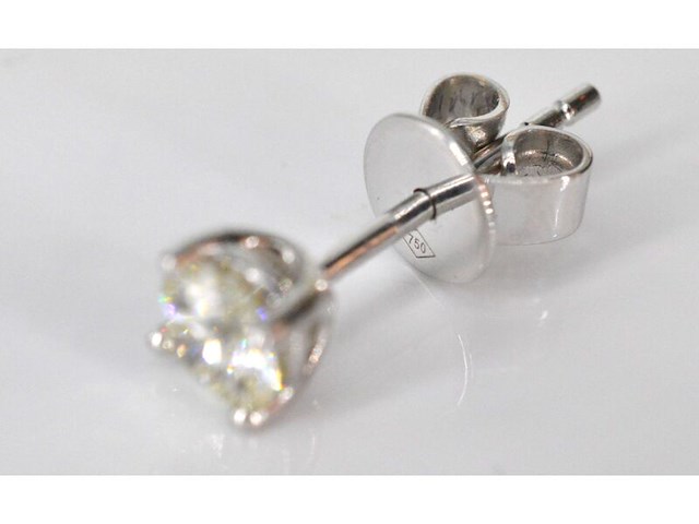 Witgouden diamanten oorbellen van 0.80 carat - afbeelding 5 van  5