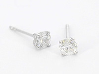 Witgouden diamanten oorbellen van 1.00 carat - afbeelding 1 van  8