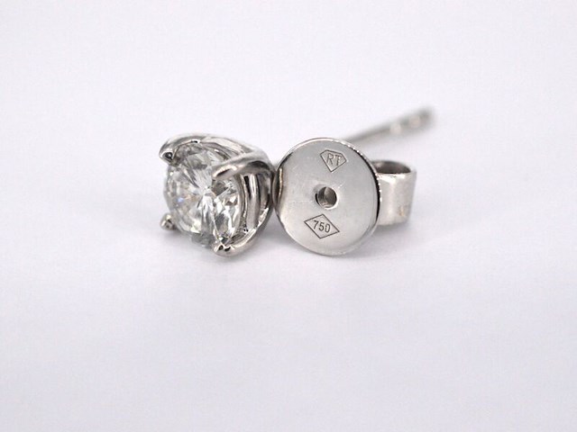 Witgouden diamanten oorbellen van 1.00 carat - afbeelding 7 van  9