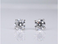 Witgouden diamanten oorbellen van 1.00 carat - afbeelding 1 van  8