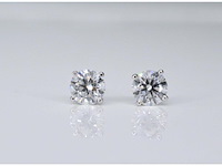 Witgouden diamanten oorbellen van 1.00 carat - afbeelding 4 van  8