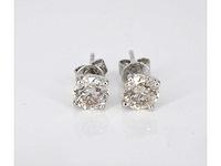 Witgouden diamanten oorbellen van 1.20 carat - afbeelding 5 van  6