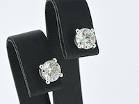 Witgouden diamanten oorbellen van 3.00 carat - afbeelding 2 van  3