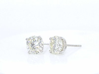Witgouden diamanten oorbellen van 3.00 carat - afbeelding 5 van  8