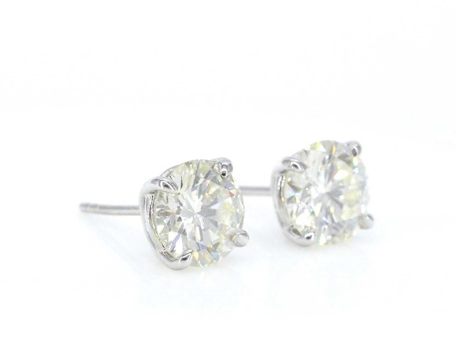 Witgouden diamanten oorbellen van 3.00 carat - afbeelding 7 van  8