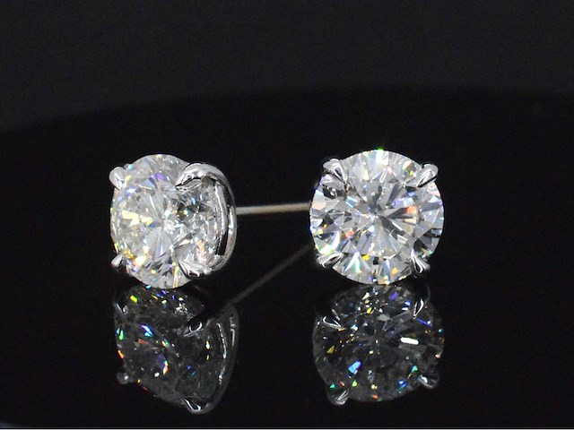 Witgouden diamanten oorbellen van 3.00 carat - afbeelding 4 van  8