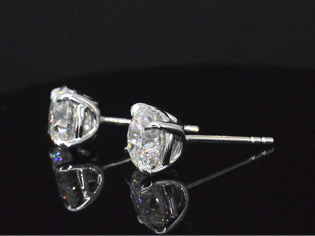 Witgouden diamanten oorbellen van 3.00 carat - afbeelding 5 van  8