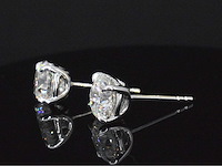 Witgouden diamanten oorbellen van 3.00 carat - afbeelding 5 van  8