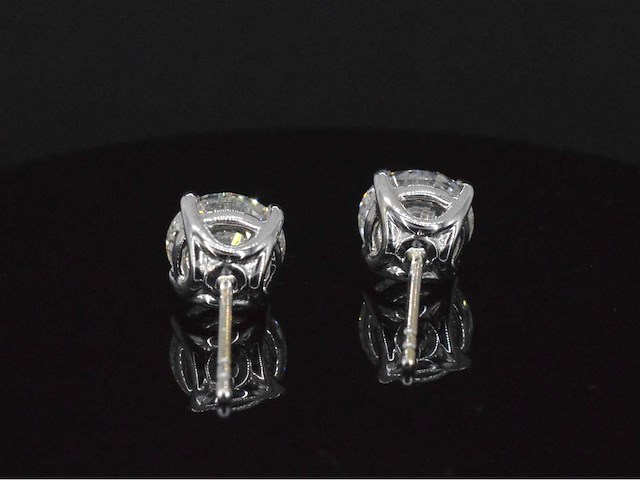 Witgouden diamanten oorbellen van 3.00 carat - afbeelding 6 van  8