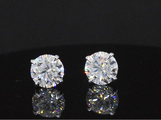 Witgouden diamanten oorbellen van 3.00 carat - afbeelding 7 van  8
