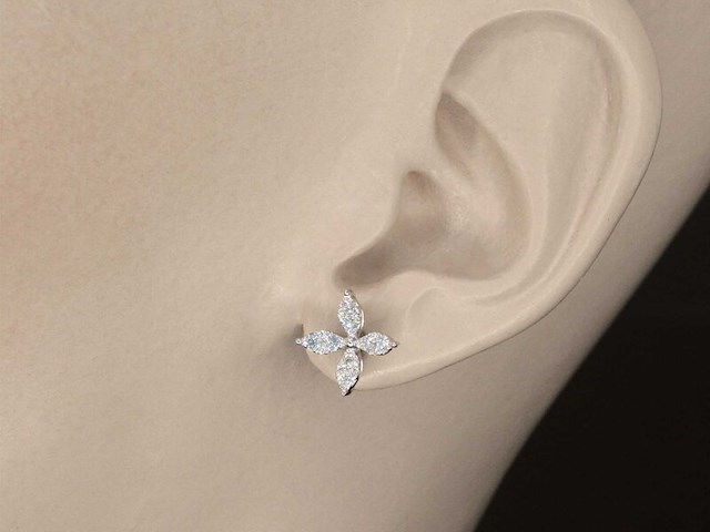 Witgouden diamanten oorbellen - afbeelding 2 van  6