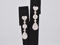 Witgouden diamanten oorhangers 1.50 carat - afbeelding 1 van  9