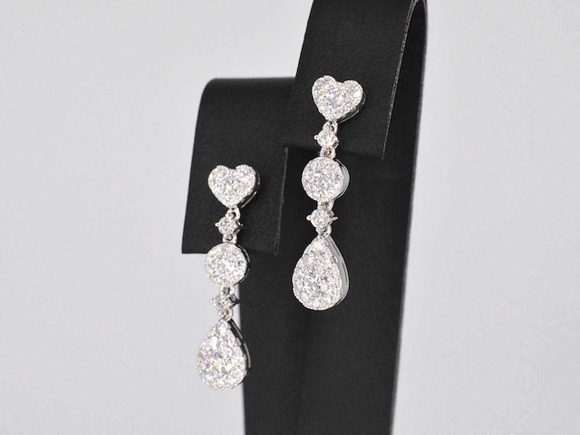 Witgouden diamanten oorhangers 1.50 carat - afbeelding 4 van  9
