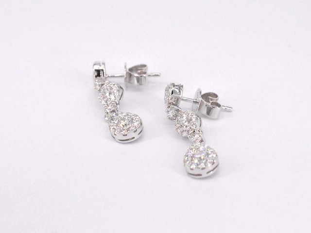 Witgouden diamanten oorhangers 1.50 carat - afbeelding 6 van  9