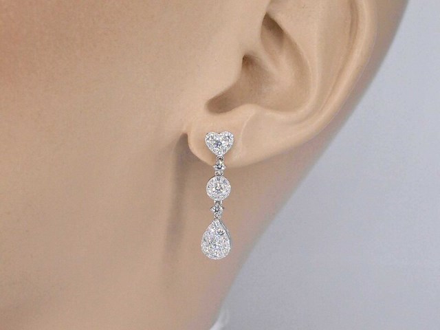 Witgouden diamanten oorhangers met diamanten 1.50 carat - afbeelding 2 van  8