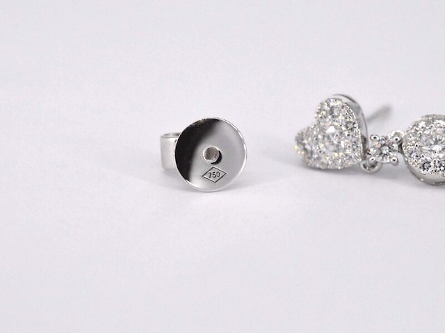 Witgouden diamanten oorhangers met diamanten 1.50 carat - afbeelding 7 van  8