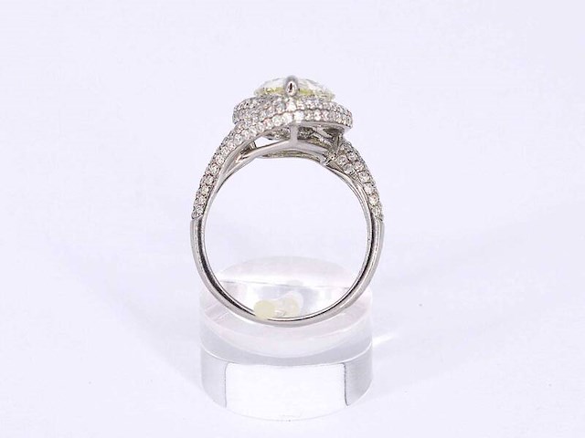 Witgouden diamanten ring met een pear shape diamant van 3.00 carat - afbeelding 5 van  8