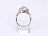 Witgouden diamanten ring met een pear shape diamant van 3.00 carat - afbeelding 5 van  8