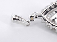 Witgouden druppelvormige hanger met diamanten, excl. ketting - afbeelding 4 van  5