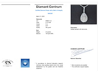 Witgouden druppelvormige hanger met diamanten - afbeelding 3 van  6