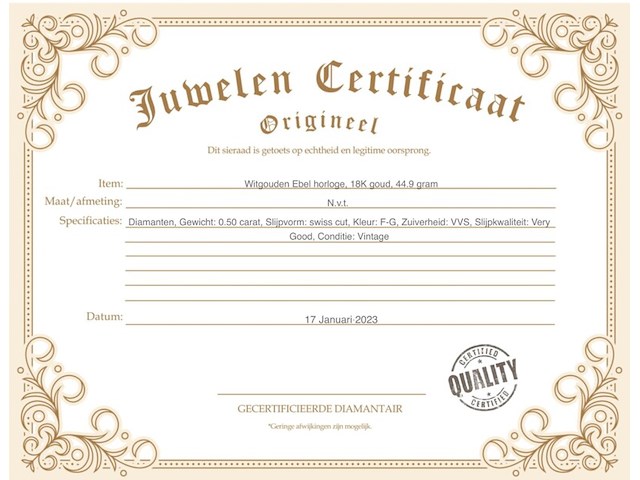 Witgouden ebel horloge - afbeelding 3 van  9