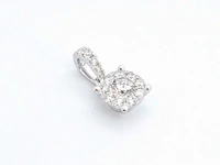 Witgouden entourage hanger met briljant geslepen diamanten, excl. ketting - afbeelding 5 van  9