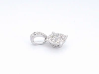 Witgouden entourage hanger met briljant geslepen diamanten, excl. ketting - afbeelding 6 van  9