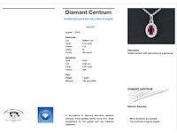 Witgouden entourage hanger met diamanten en robijn - afbeelding 3 van  7