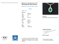 Witgouden entourage hanger met diamanten en smaragd - afbeelding 3 van  7