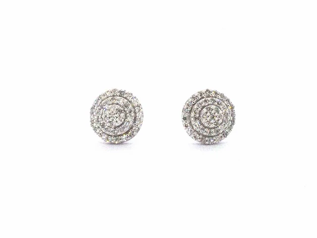 Witgouden entourage oorbellen diamant 0.20 ct - afbeelding 1 van  10