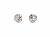 Witgouden entourage oorbellen diamant 0.20 ct