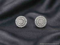 Witgouden entourage oorbellen diamant 0.20 ct - afbeelding 4 van  10