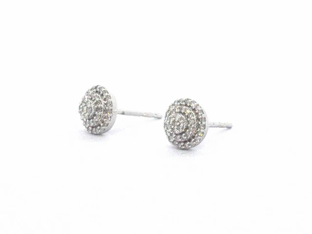 Witgouden entourage oorbellen diamant 0.20 ct - afbeelding 5 van  10