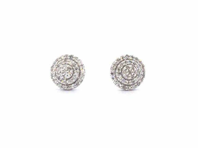 Witgouden entourage oorbellen diamant 0.20 ct - afbeelding 7 van  10